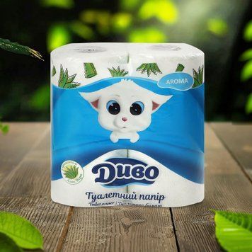 Туалетний папір AROMA алоэ вера цел 4 рул 2шар ДИВО 06/1038 фото