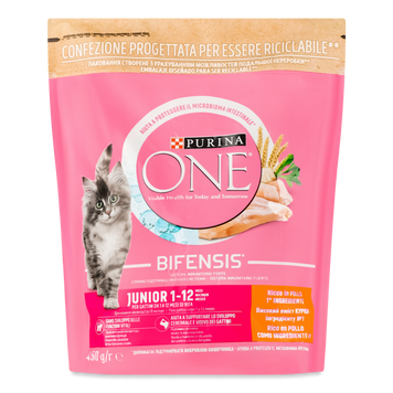 Корм д/кошенят курка/ціл злаки м/у 450г One Nestle 39/4529 фото