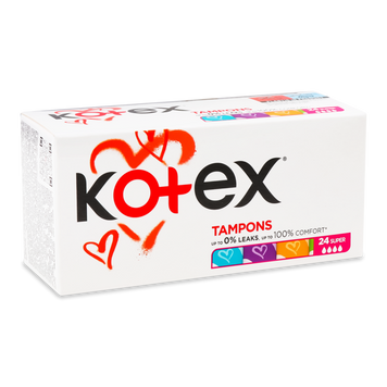 Тампони гігієничні Супер 24шт KOTEX 06/99 фото