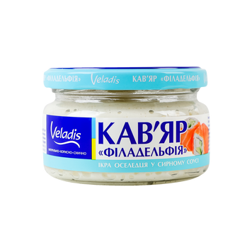 Ікра оселедця у соусі Філадельфія ск/б 160гр Veladis 3/6856 фото