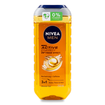 Гель д/душу чол д/тіла,обл,вол BOOST 3В1 250мл NIVEA 92839 07/24684 фото