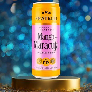 Напій винний ігристий Fratelli Fragolino Манго-Маракуйя, білий напівсолодкий, 0,33 л 4/23221 фото