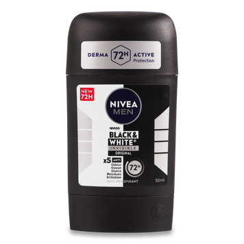 Дезодорант Чорне та біле чоловічий стік 50мл NIVEA 08/37408 фото
