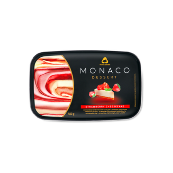 Морозиво Monaco Dessert полуничний чізкейк 500г лоток 2/5241 фото