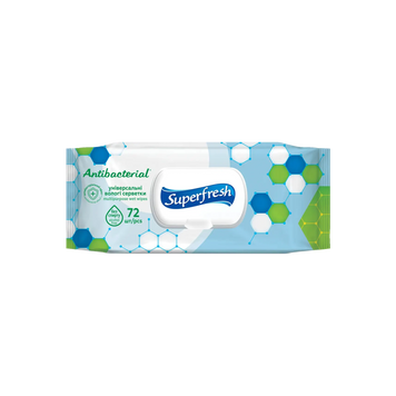 Серветки вологі Антибакт з клапаном 72шт Smile Super Fresh 05/29040 фото