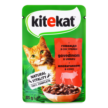 Корм для котів яловичина в соуi 100г/85г KiteKat Mars 39/2847 фото
