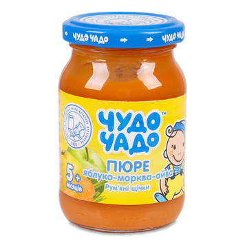 Д-Х Пюре яблуко/морк/айва з/цук ск 170г Чудо-Чадо ОКЗДХ 6/2005 фото
