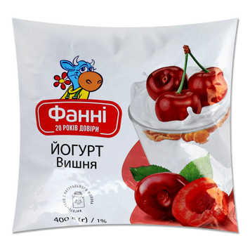Йог-т ФАННІ 1% Вишня п/е 400г 9/7095 фото