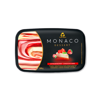 Морозиво Monaco Dessert полуничний чізкейк 500г лоток 2/5241 фото