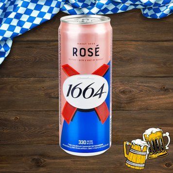 Пиво Kronenbourg 1664 Blanc Rose з/б 0,33л 4/23242 фото