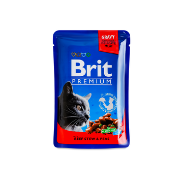 Корм для котів тушена яловичина/горох 100г Brit Premium 39/3748 фото