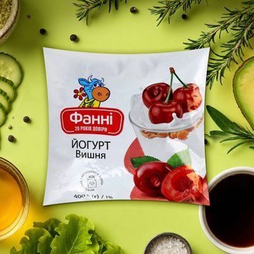 Йог-т ФАННІ 1% Вишня п/е 400г 9/7095 фото