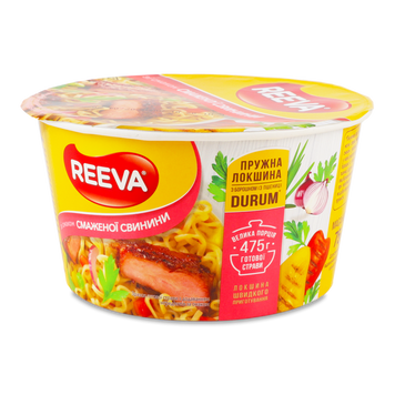 Локшина яєчна смаж/свинина ш/п склянка 75г REEVA 9/35863 фото