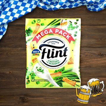 Сухарики пшен сметана/зелень м/у 100г Flint 9/20600 фото