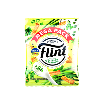Сухарики пшеничні &laquo;Сметана та зелень&raquo; 100 г (110 г) Flint 9/20600 фото