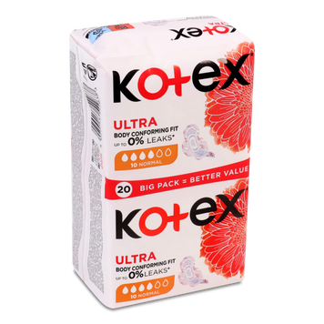 Прокладки гігієничні Ultra Dry Normal DUO 20шт KOTEX 06/235 фото