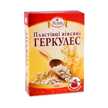 Пластівці вівсяні Геркулес к/у 500г Козуб-Продукт 9/29343 фото