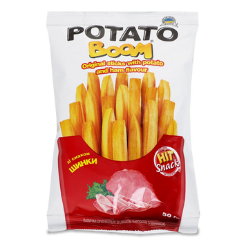 Картопяні палички POTATO BOOM з шинкою 50г ДКХК 9/19618 фото