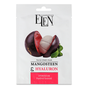 Маска тканинна для обличчя Mangosteen&Hyaluronic Acid 25 мл ELEN cosmetics 08/37769 фото