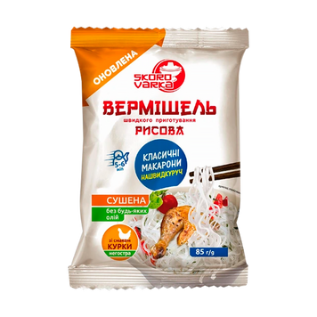 Вермішель ш/п рисова курка н/г м/у 85г Skorovarka 9/40632 фото