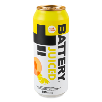 Напій Енергетичний Battery Juiced Peach Lemonade з/б 0,5л 9/28552 фото