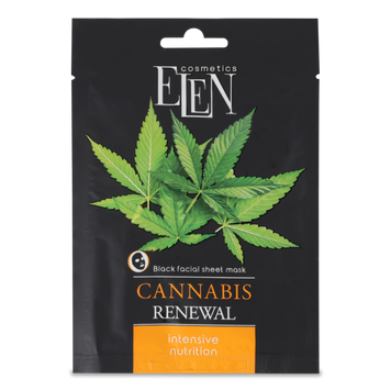 Маска ткан д/облич Інтенсивне живлення Cannabis 25 мл ELEN cosmetics 08/37771 фото