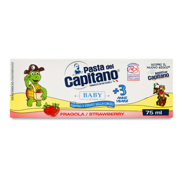 Зубна паста дитяча зі смаком полуниці 3+ 75мл Pasta del Capitano 07/20234 фото