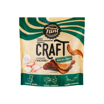 Грінки Craft житньо-пшеничні хвилясті &laquo;Часник&raquo; 80 г (90 г) Flint 9/38592 фото