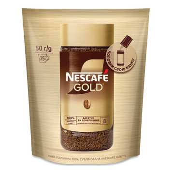 Кава розчинна Gold е/пак 50г Nescafe 7/12391 фото