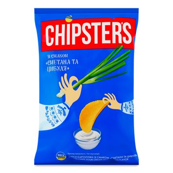Чіпси картопляні сметана/цибуля 60г(70г) Chipster's 9/38047 фото