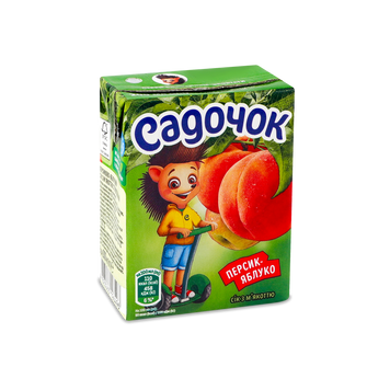 Садочок Персик/Яблуко з м'якоттю сік т/п 0,2л 9/39083 фото