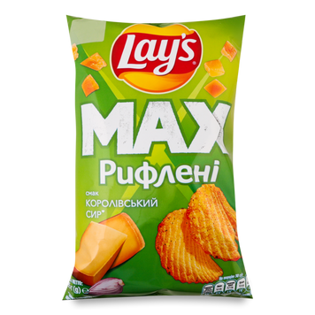 Чіпси картопляні рифлені королівський сир MAX 95г Lay's 9/19620 фото