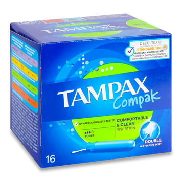 Тампони гігієничні Compak Super 16шт TAMPAX 06/9190 фото