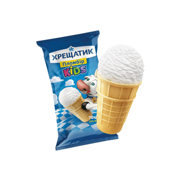 Морозиво пломбір 15% Хрещатик KIDS ваф/ст 70г 2/9738 фото
