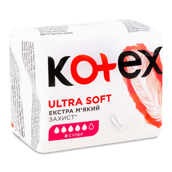 Прокладки гігієничні Ultra Soft super 8шт KOTEX 05/11973 фото