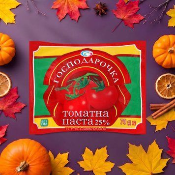 Паста томатна 25% 70 г Господарочка 9/12604 фото