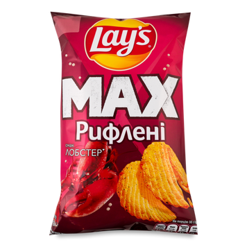 Чіпси картопляні рифлені лобстер MAX 95г Lay's 9/19621 фото