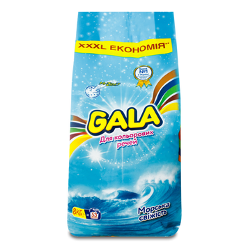 Порошок пральн авт Аква-Пудра Color Морська свiжiсть 8кг Gala 07/20384 фото