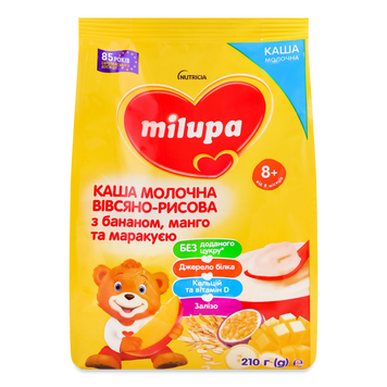 Д-Х Каша молочна овіс/рис/манго/банан/маракуйя від 8міс м/у 210г Milupa 6/2468 фото
