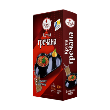 Крупа гречана у пакетиках для варіння Козуб Продукт, 5&times;80 г 9/41586 фото