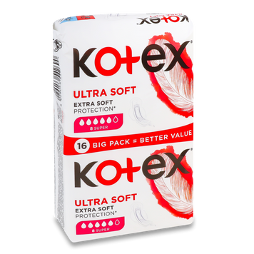 Прокладки гігієничні Ultra Soft super 16шт KOTEX 05/11974 фото