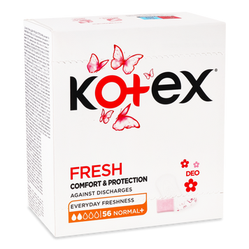 Прокладки щоденні Deo Normal Plus 56шт KOTEX 06/745 фото