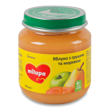 Д-Х Пюре ябл/груша/морк ск 125г Milupa 6/3155 фото