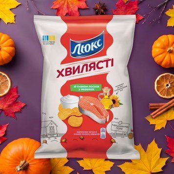 Чіпси рифлені &laquo;Лосось та вершки&raquo; 125 г ЛЮКС 9/38616 фото