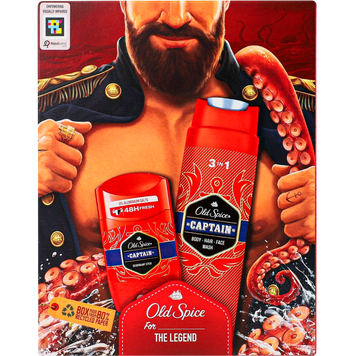 Набір чоловічий Dark Captain (гель д/д + дез стік) OLD SPICE 08/37674 фото