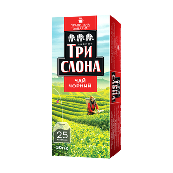 Чай чорний к/у ф/п 25*1.5г Три Слона 7/11902 фото
