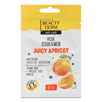 Маска-скраб для обличчя Juicy Apricot 10 мл Beautyderm 08/37776 фото
