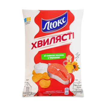 Чіпси рифлені &laquo;Лосось та вершки&raquo; 125 г ЛЮКС 9/38616 фото