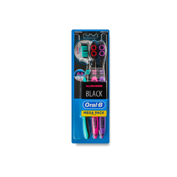 Зубна щітка Всебічне чищення Black 40 Medium 3шт ORAL-B 08/34018 фото