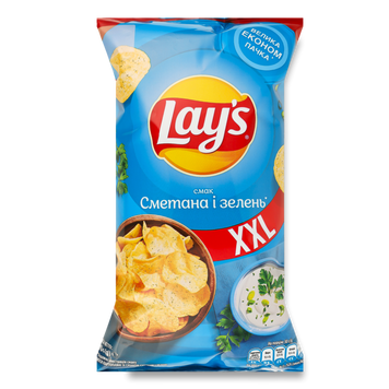 Чіпси картопл сметана/зелень м/у 170г Lay's 9/0386 фото